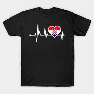 Croatia Heartbeat Flag T-Shirt